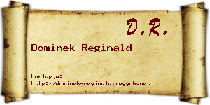 Dominek Reginald névjegykártya